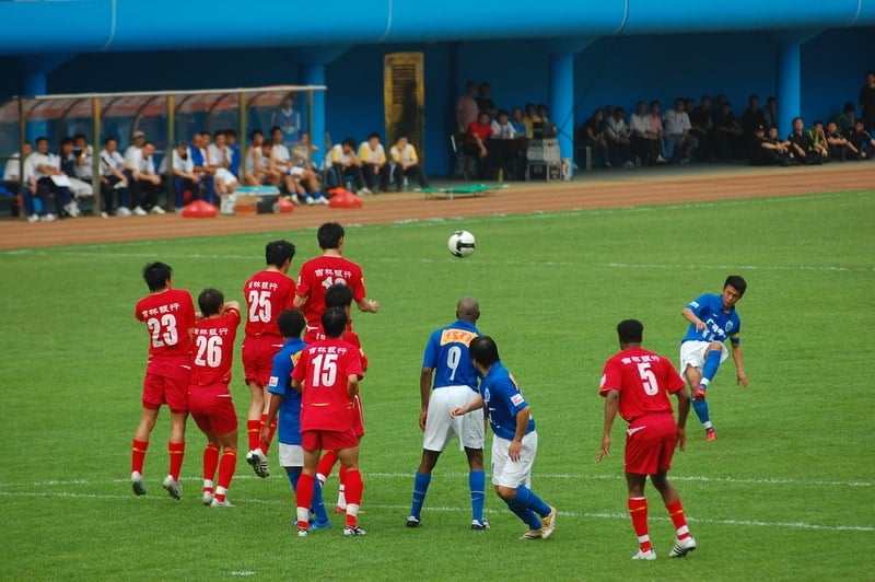 A team of men competing in the Chinese Super League