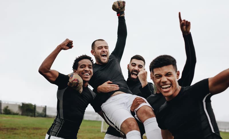 Group of soccer players