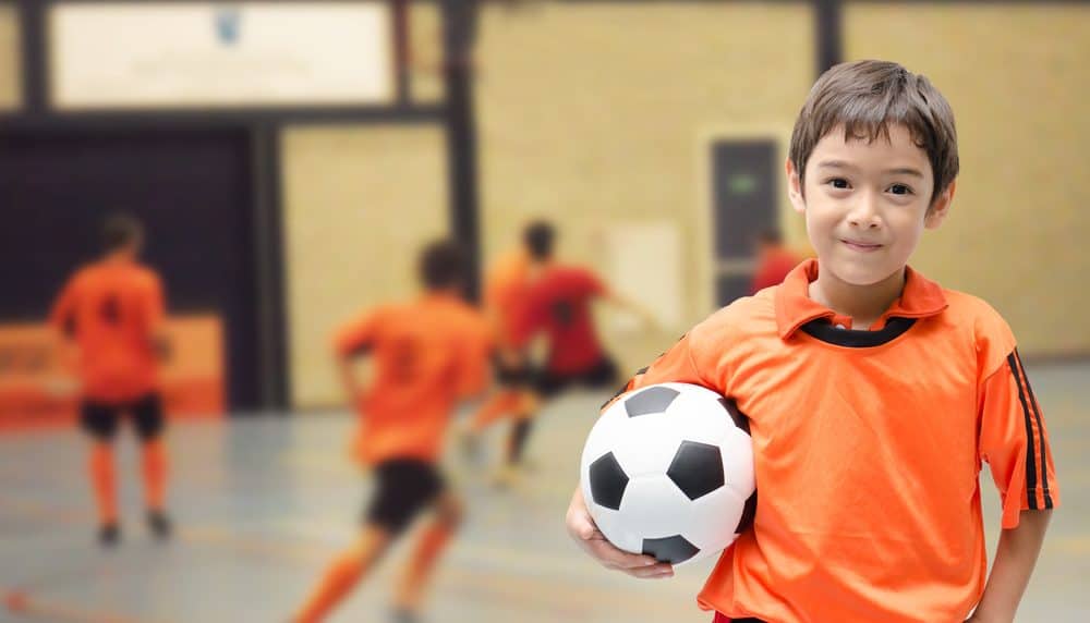 Kids training with a Size 2 soccer ball