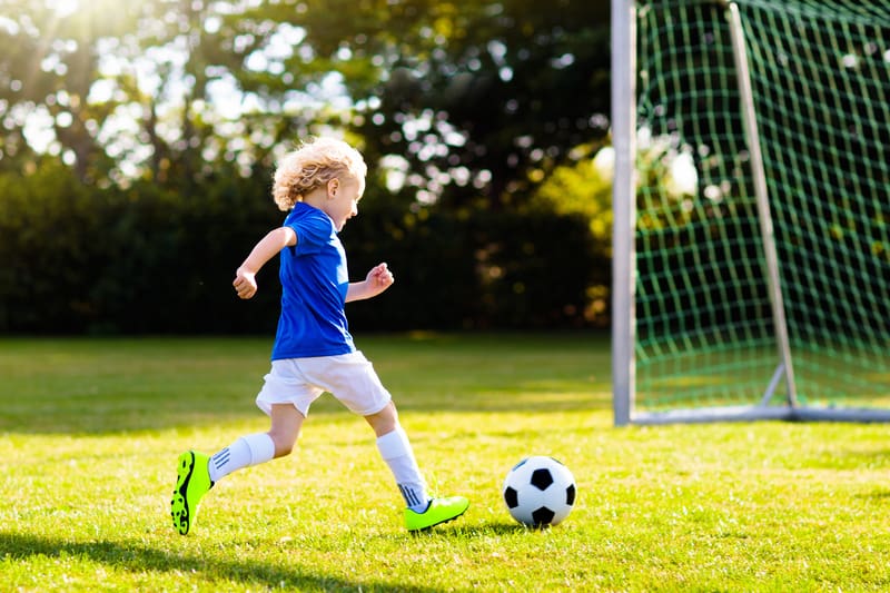 Kids playing soccer