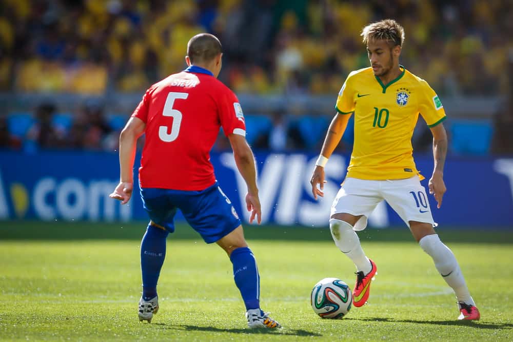 Neymar representing Brazil