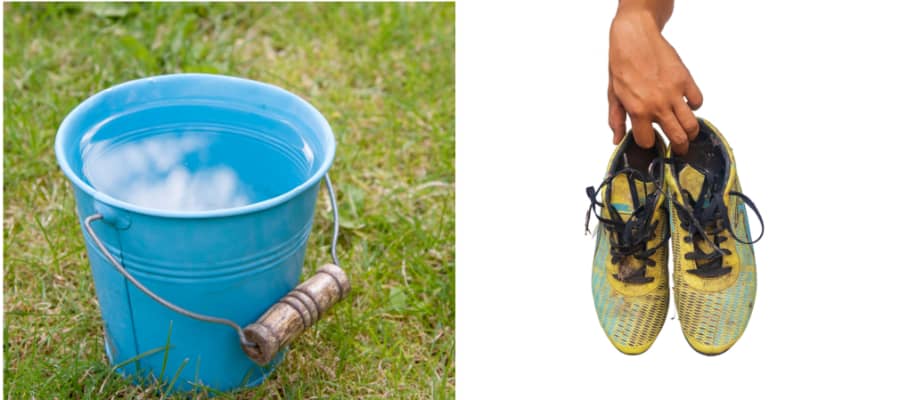 soak soccer cleats in water