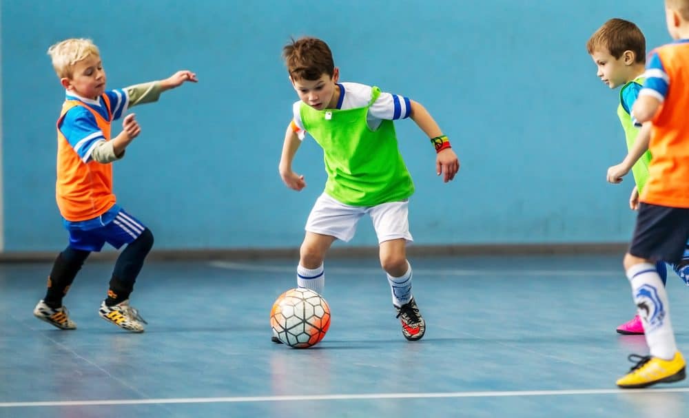 Kids playing with a Size 3 soccer ball