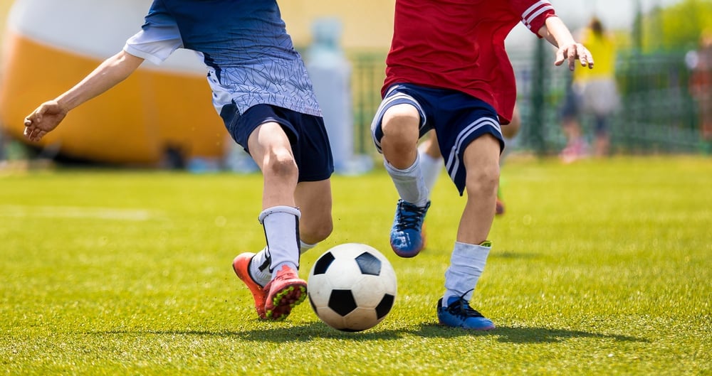 Kids playing soccer