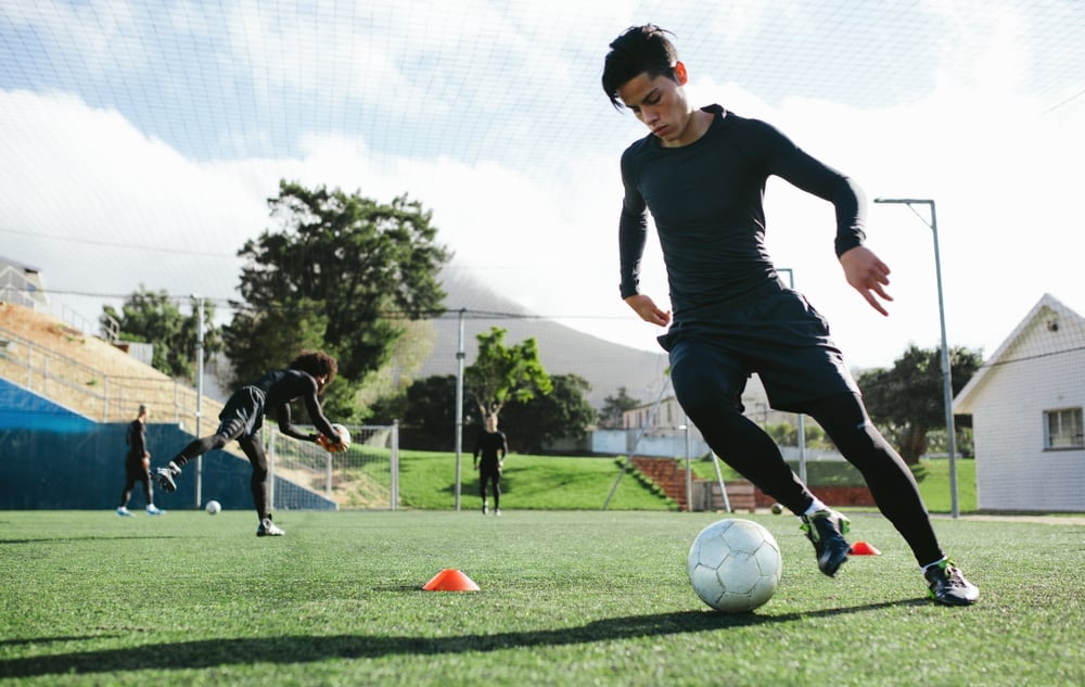 Kids practicing with a Size 4 soccer ball