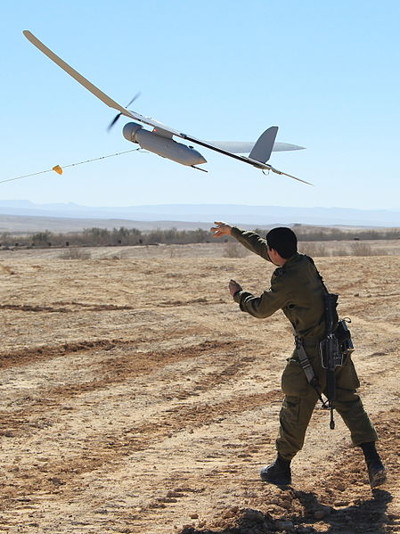 soldier setting a drone off